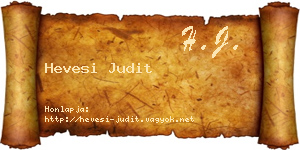 Hevesi Judit névjegykártya
